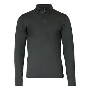 Nimbus Mens Carlington Deluxe Long Sleeve Polo Shirt / Charcoal